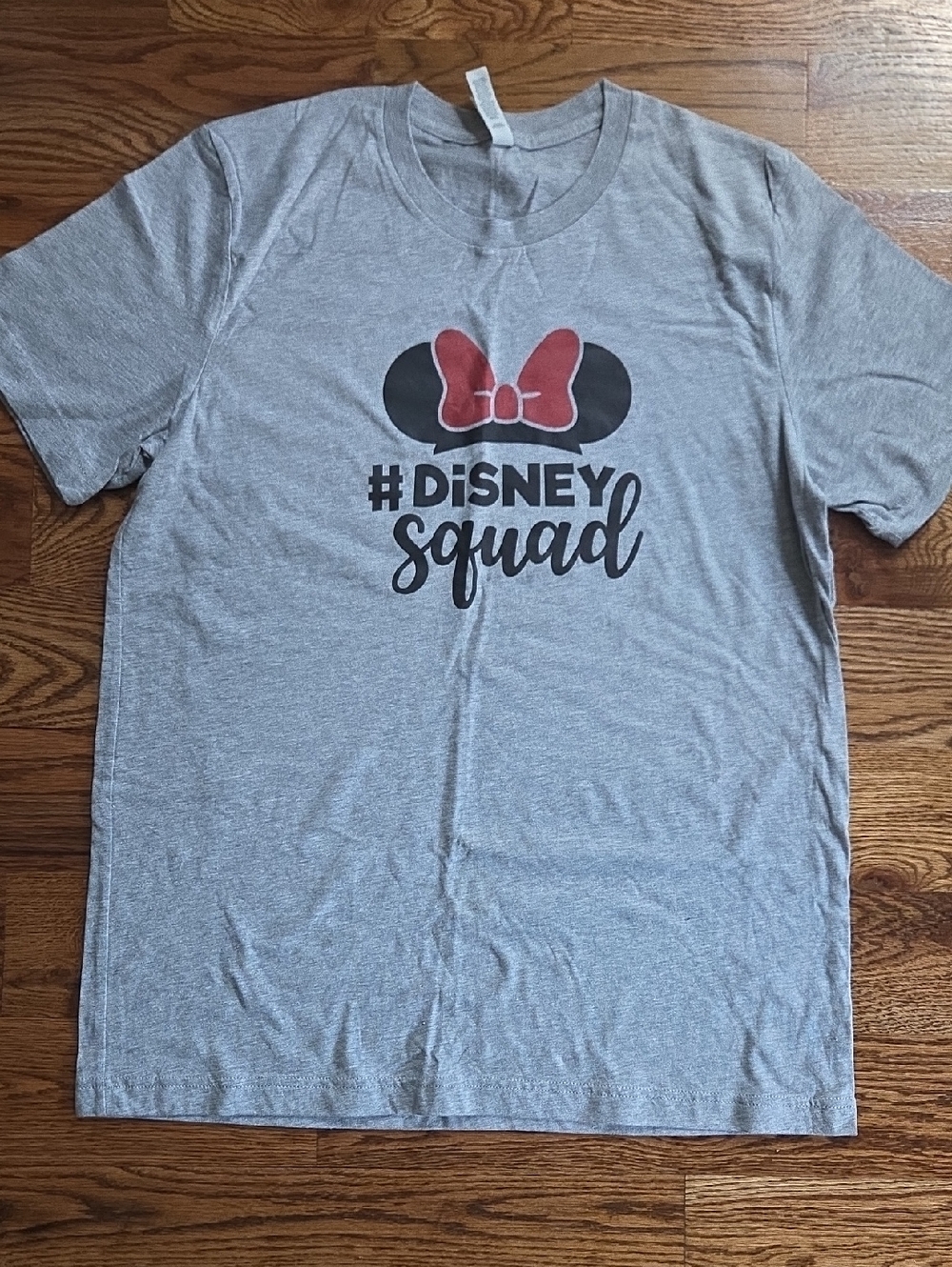 Disney Gray Tee with Black Minnie Ears and Red Bow L